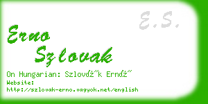 erno szlovak business card